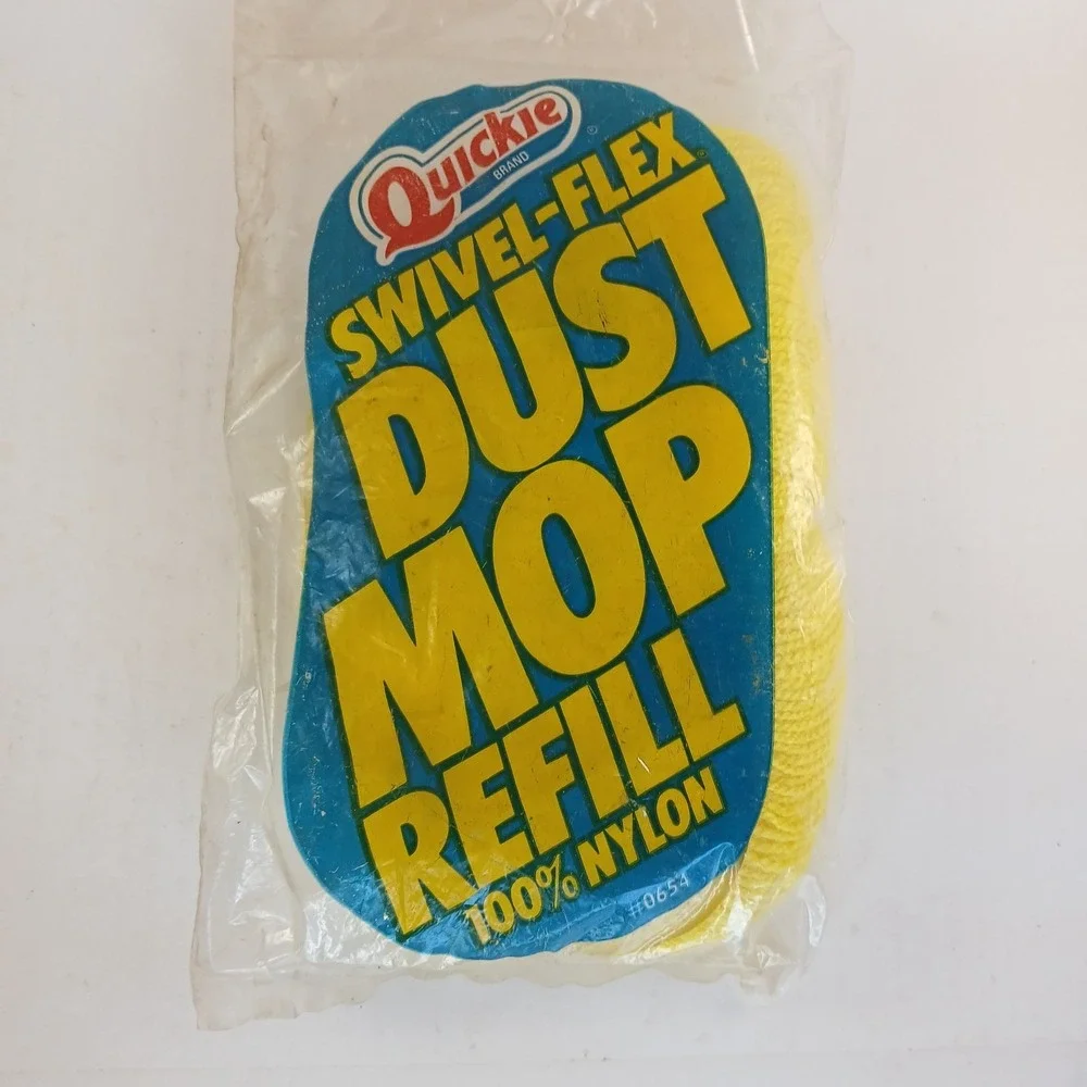Quickie Brand Swivel-Flex Dust Mop Refill #0654 Type D Sealed Pkg Yellow NOS